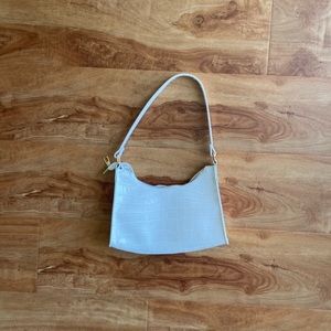 White Croc Baguette Bag